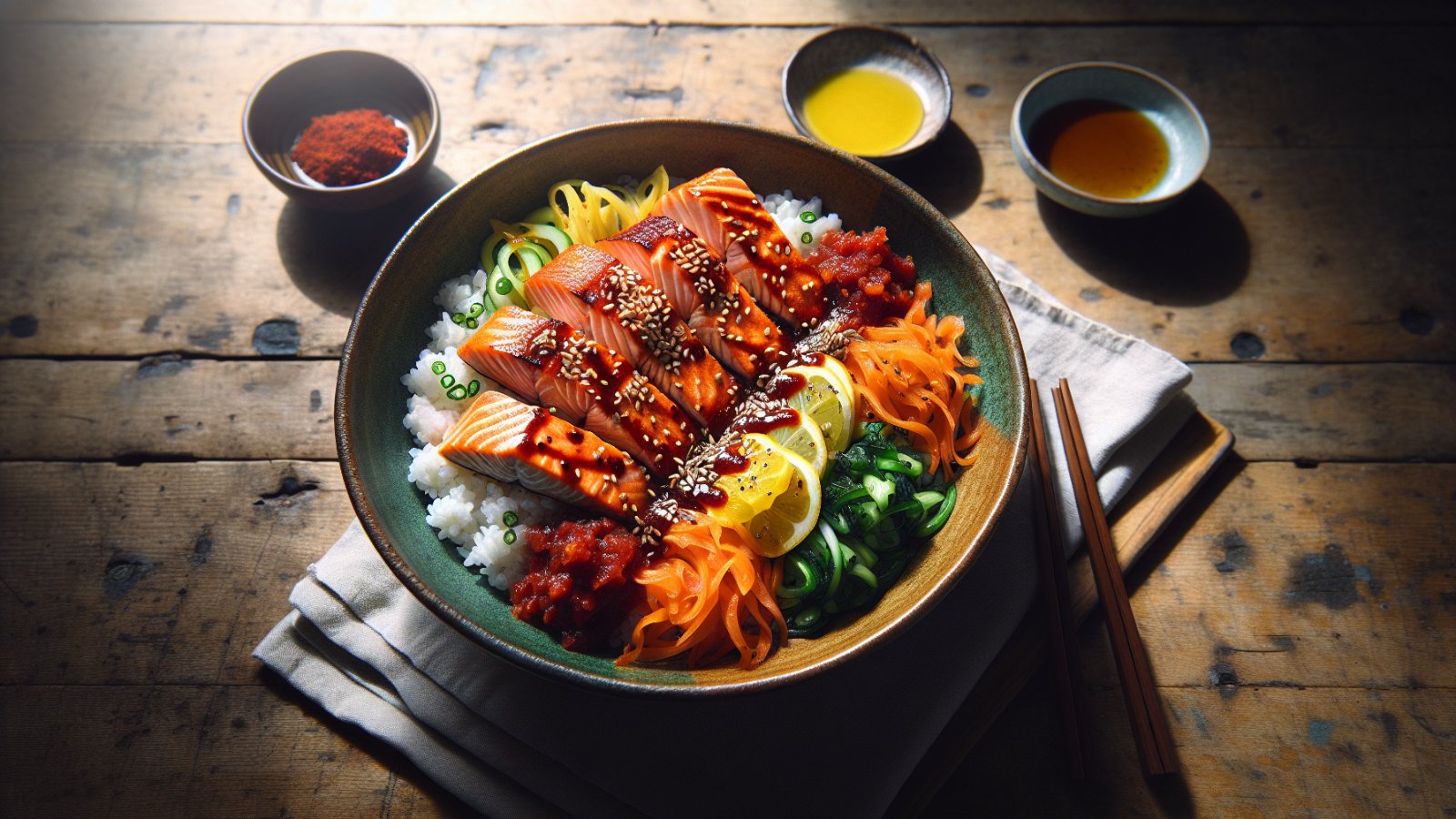 Korean Gochujang Salmon Rice Bowl