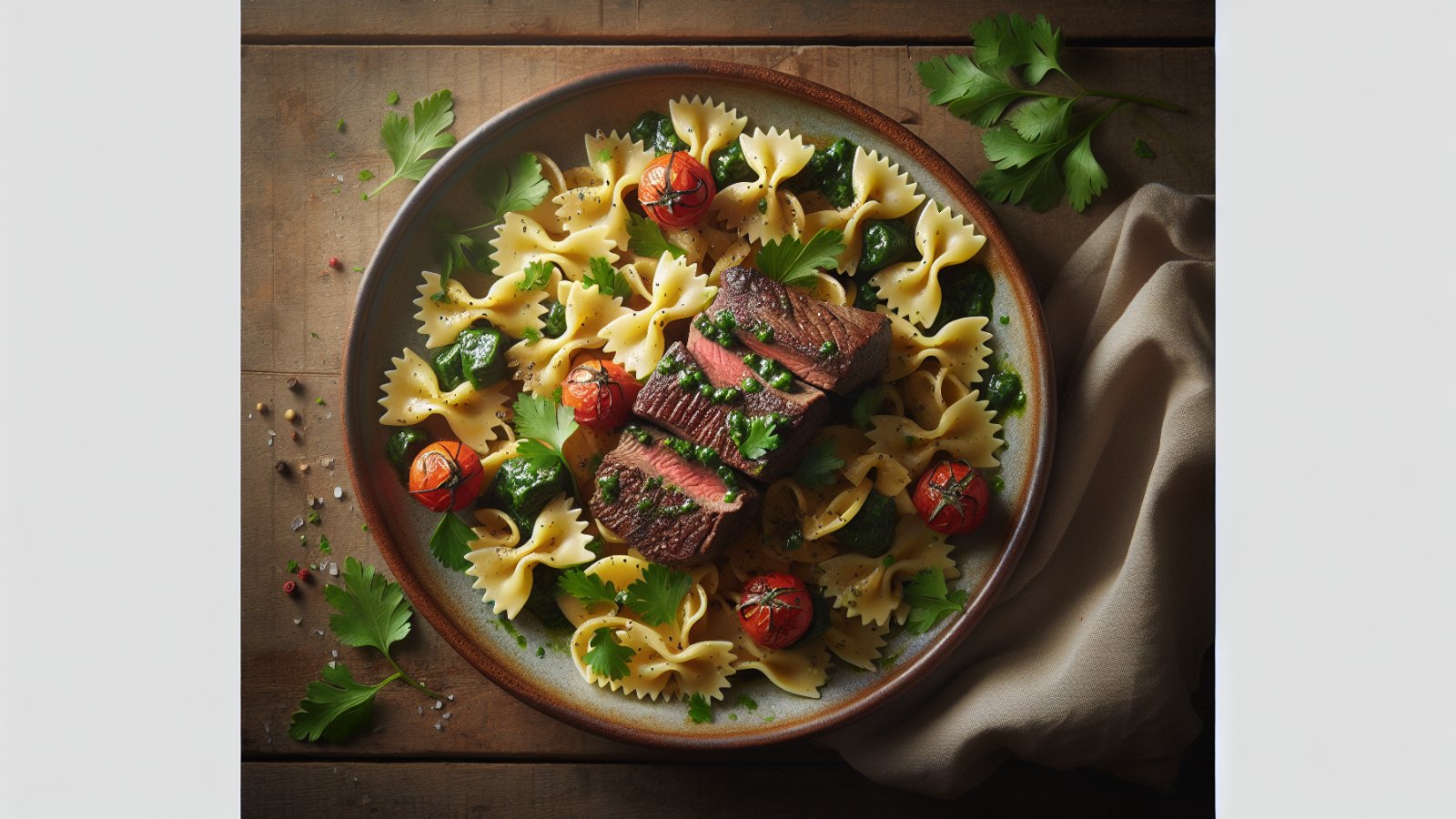 Steak Chimichurri Bow Tie Pasta