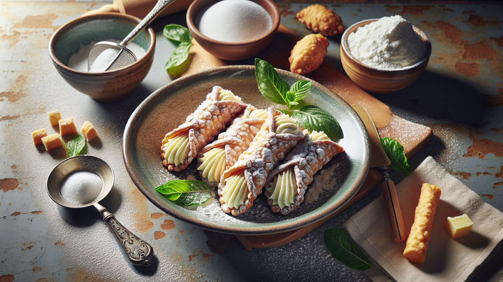 Authentic Italian Cannoli with Sweet Ricotta Filling