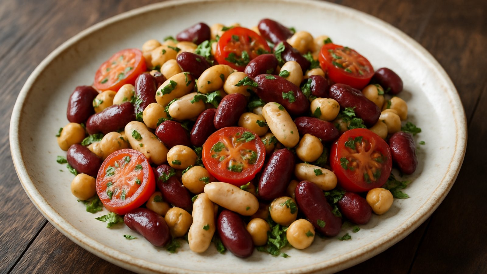 Dense Bean Salad with Mediterranean Herbs