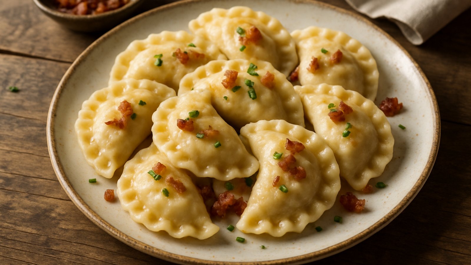 Traditional Polish Pierogi with Potato and Cheese Filling